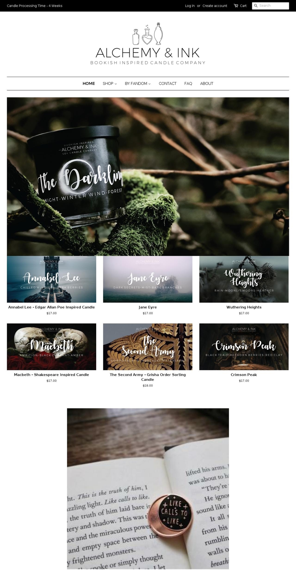 alchemyandink.com shopify website screenshot