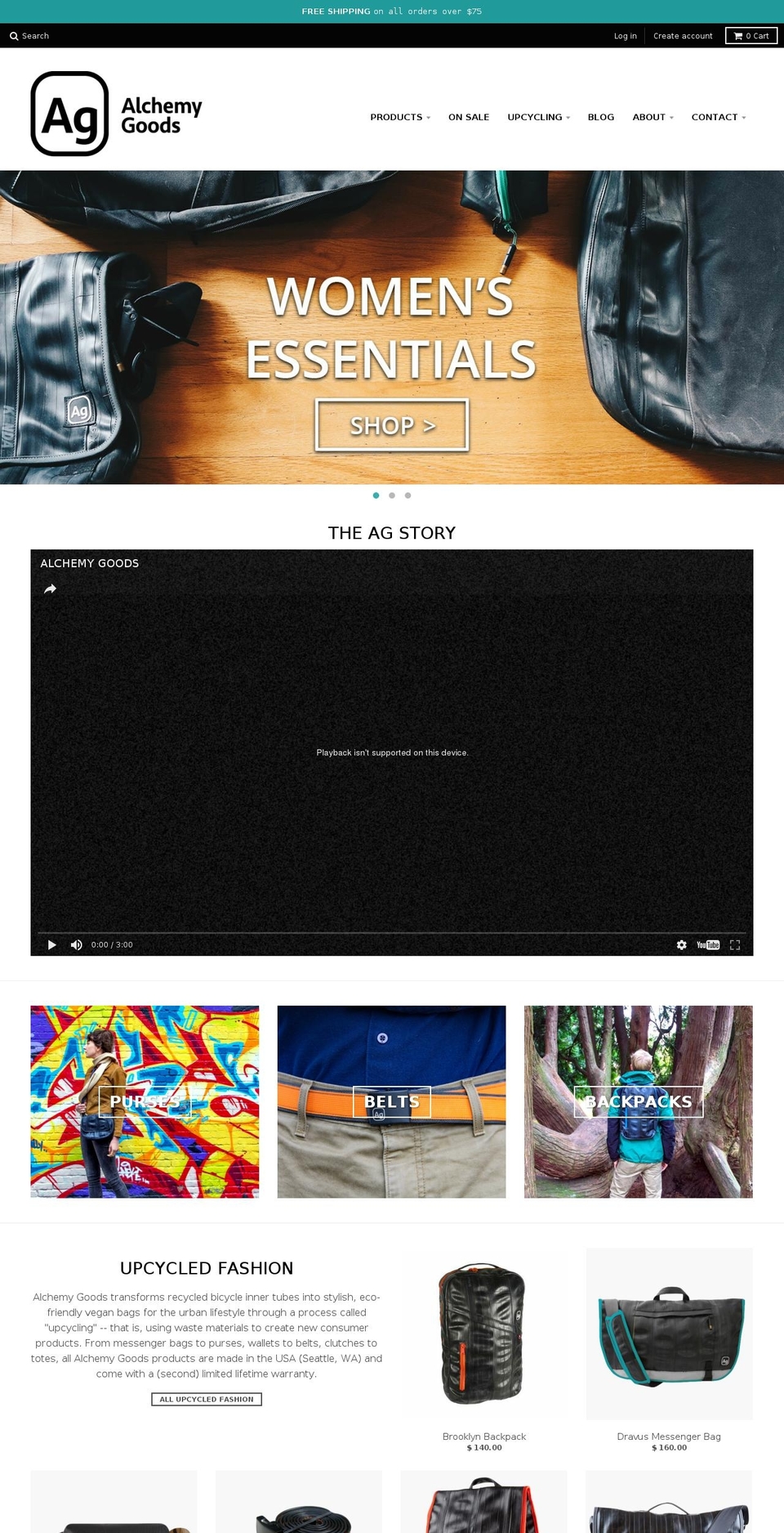 District Shopify theme site example alchemygoods.com