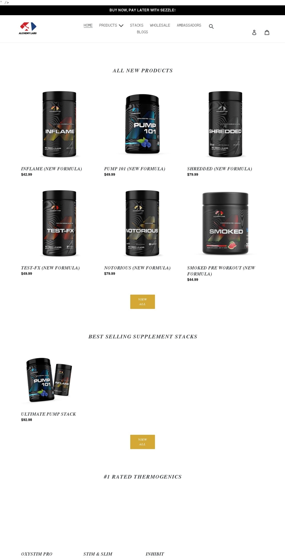 alchemylabsnutrition.com shopify website screenshot