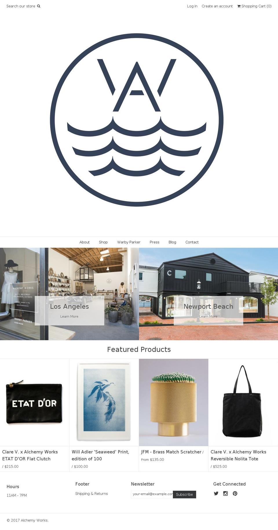Flow Shopify theme site example alchemyworks.us