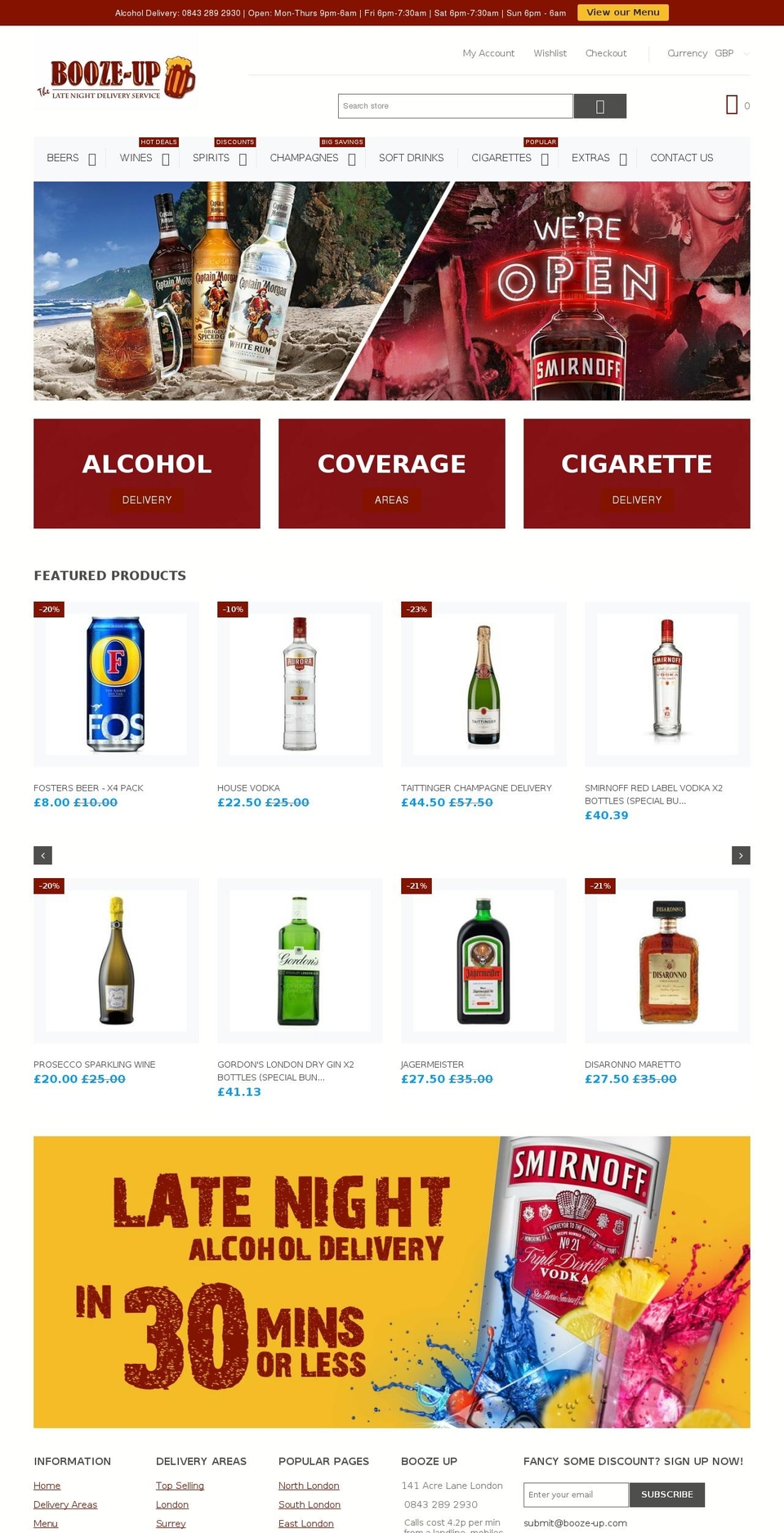 alcohol-delivery.london shopify website screenshot