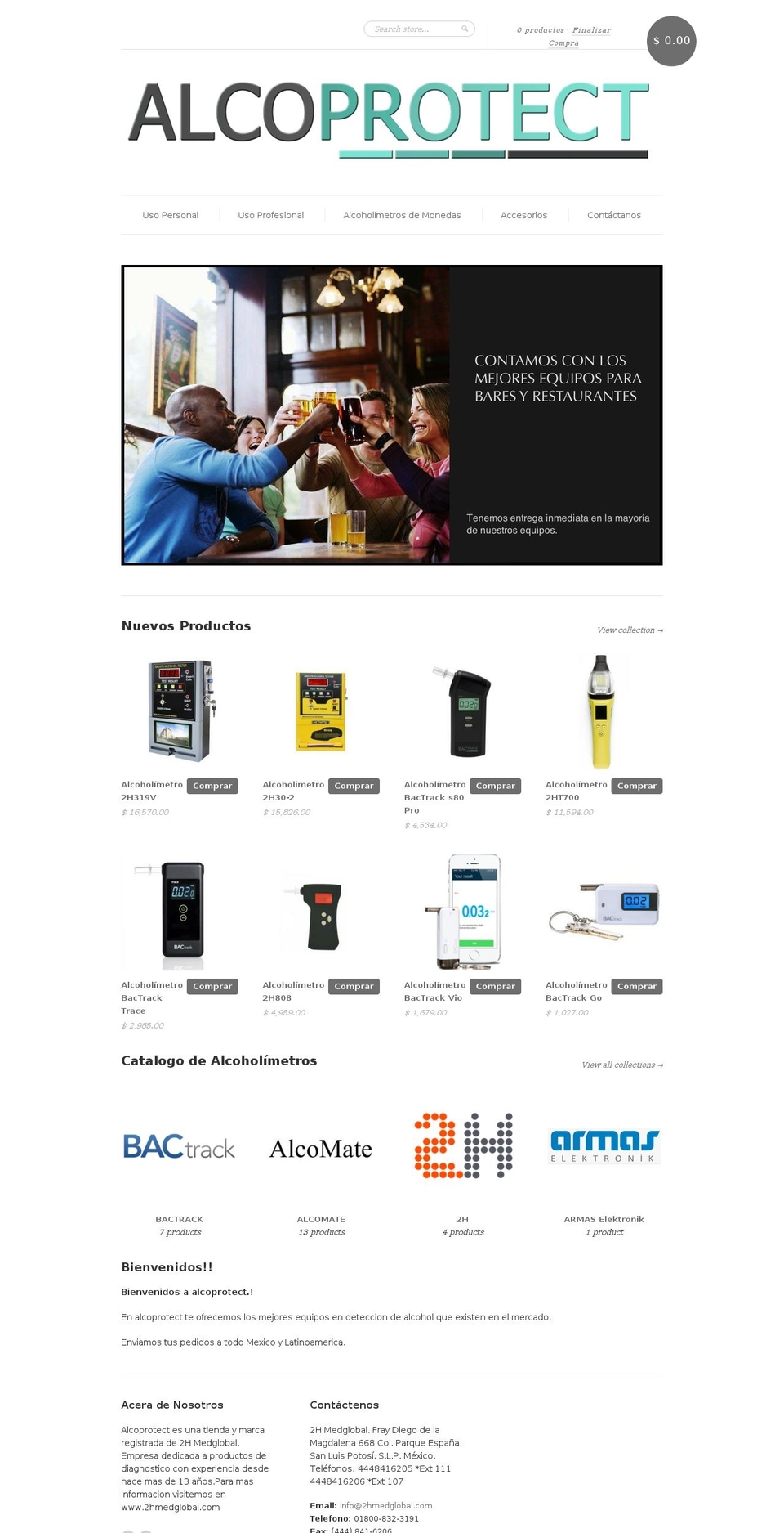 alcoholimetromonedas.com shopify website screenshot