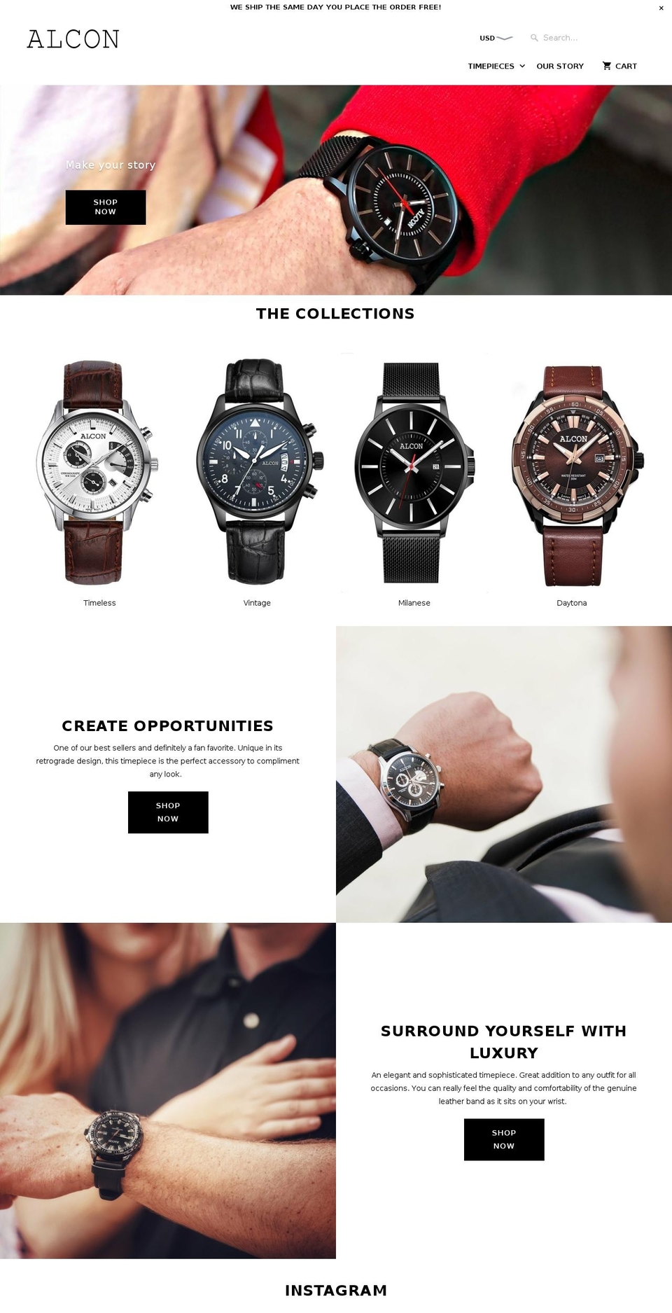 alconwatches.com shopify website screenshot