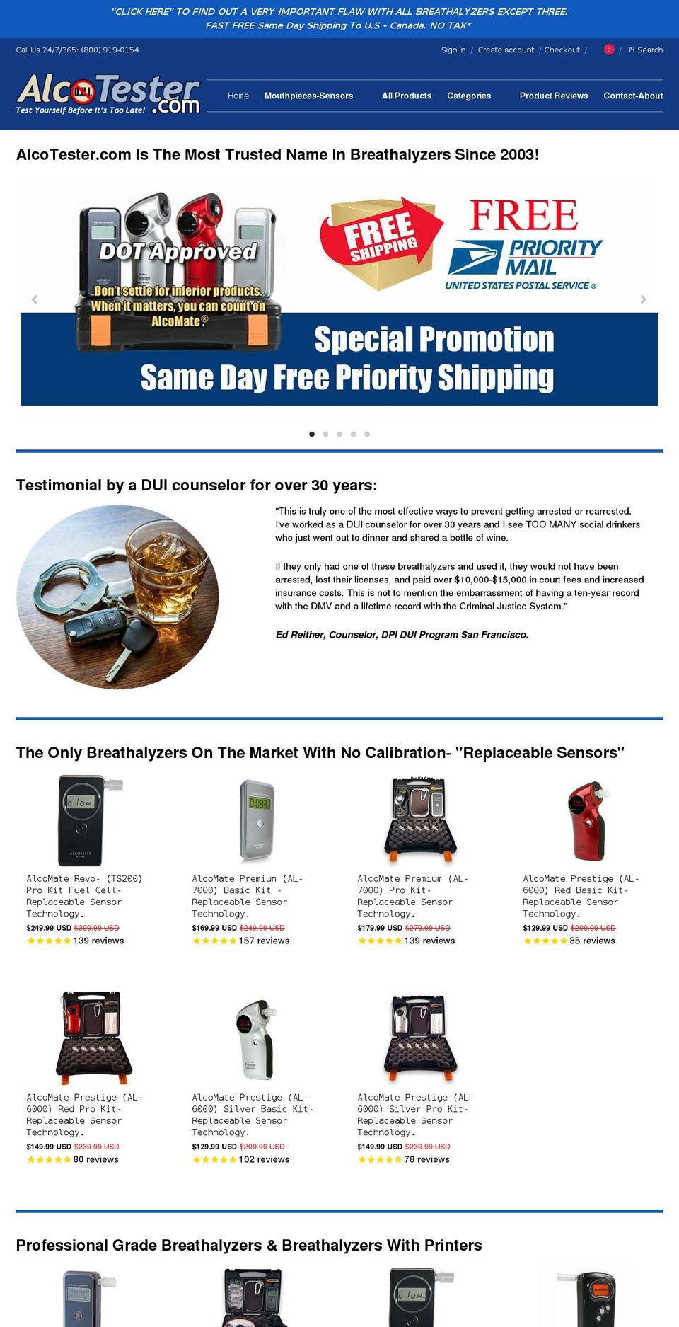 alcotester.com — Shopify storefront screenshot