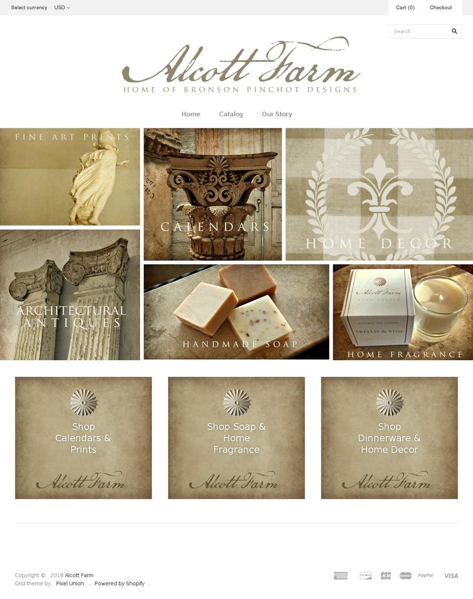 alcottfarm.net shopify website screenshot