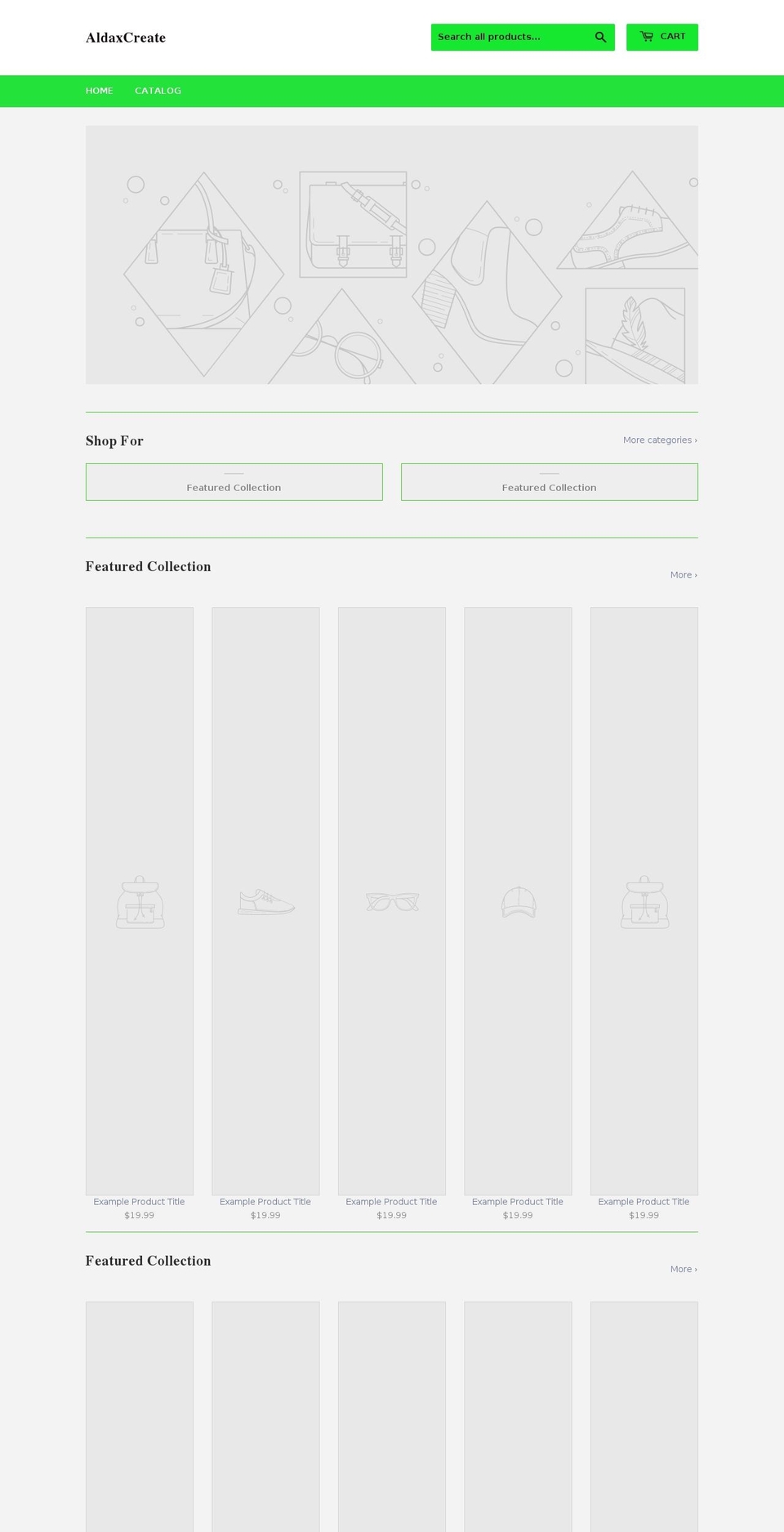 aldaxcreate.com — Shopify storefront screenshot