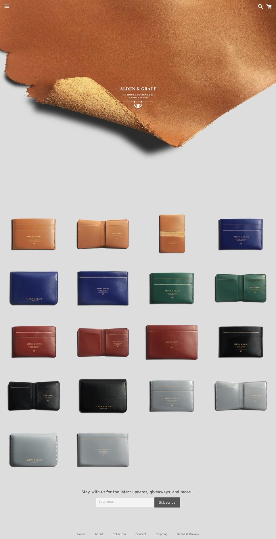 aldenandgrace.com — Shopify storefront screenshot