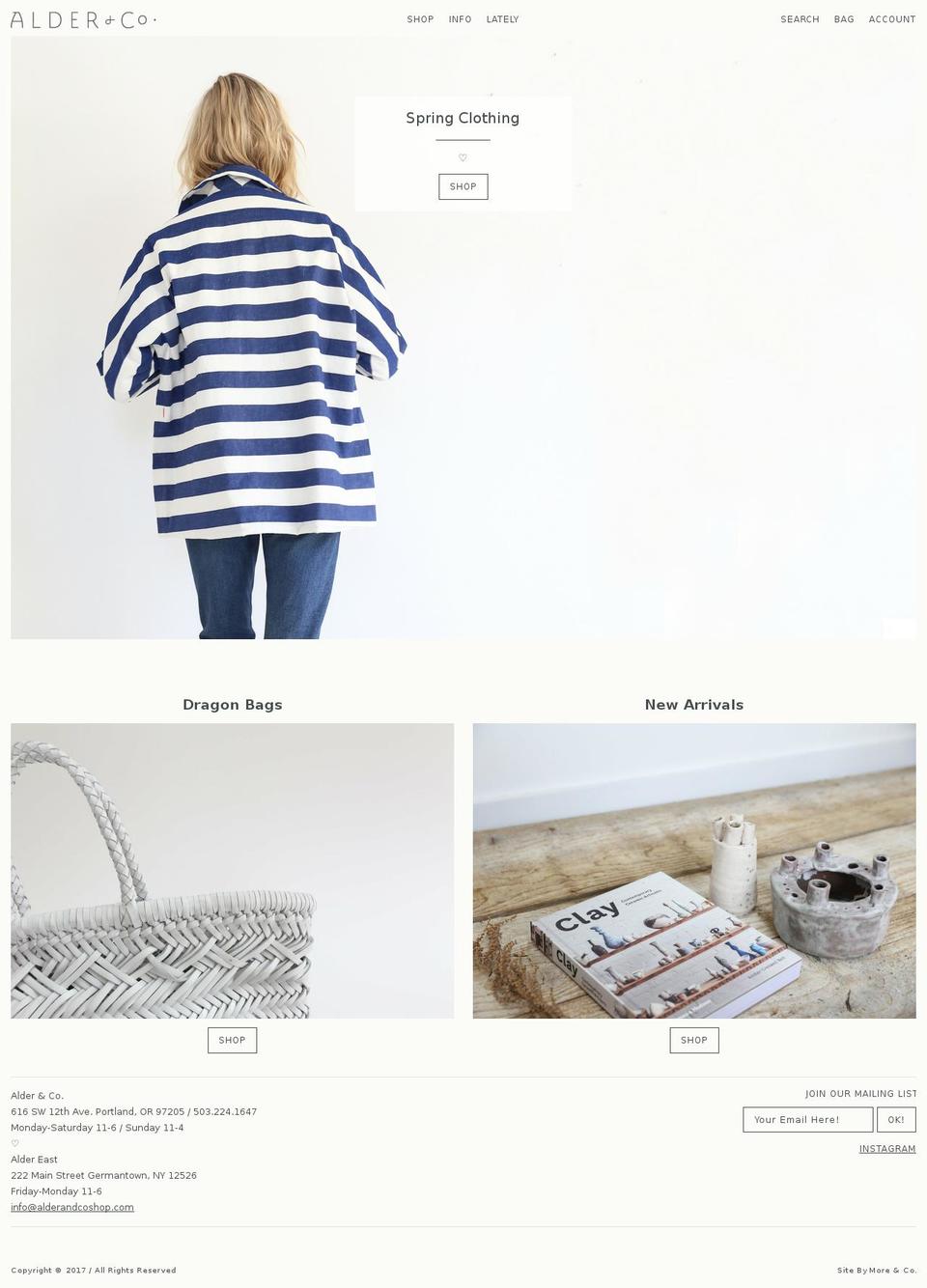 Alder 7-6 MC Shopify theme site example alderandcoshop.com