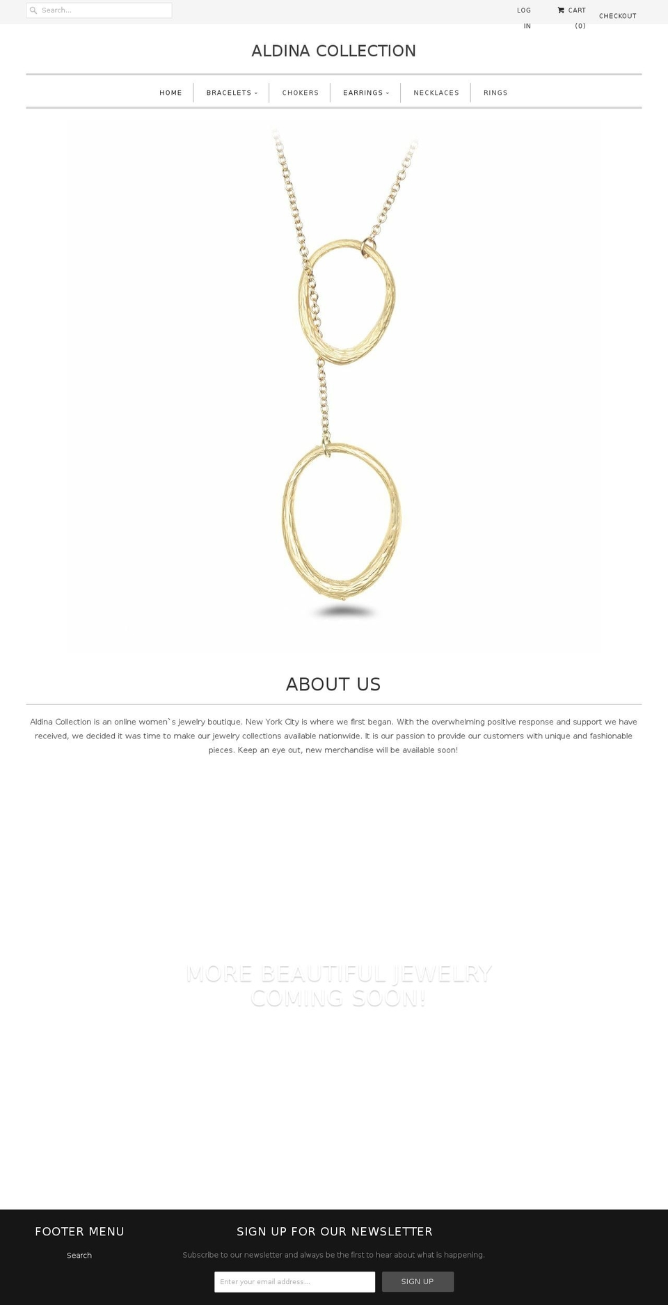aldinacollection.com — Shopify storefront screenshot