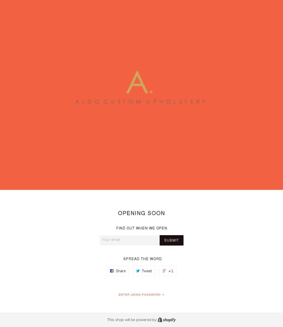 aldocustomupholstery.com — Shopify storefront screenshot