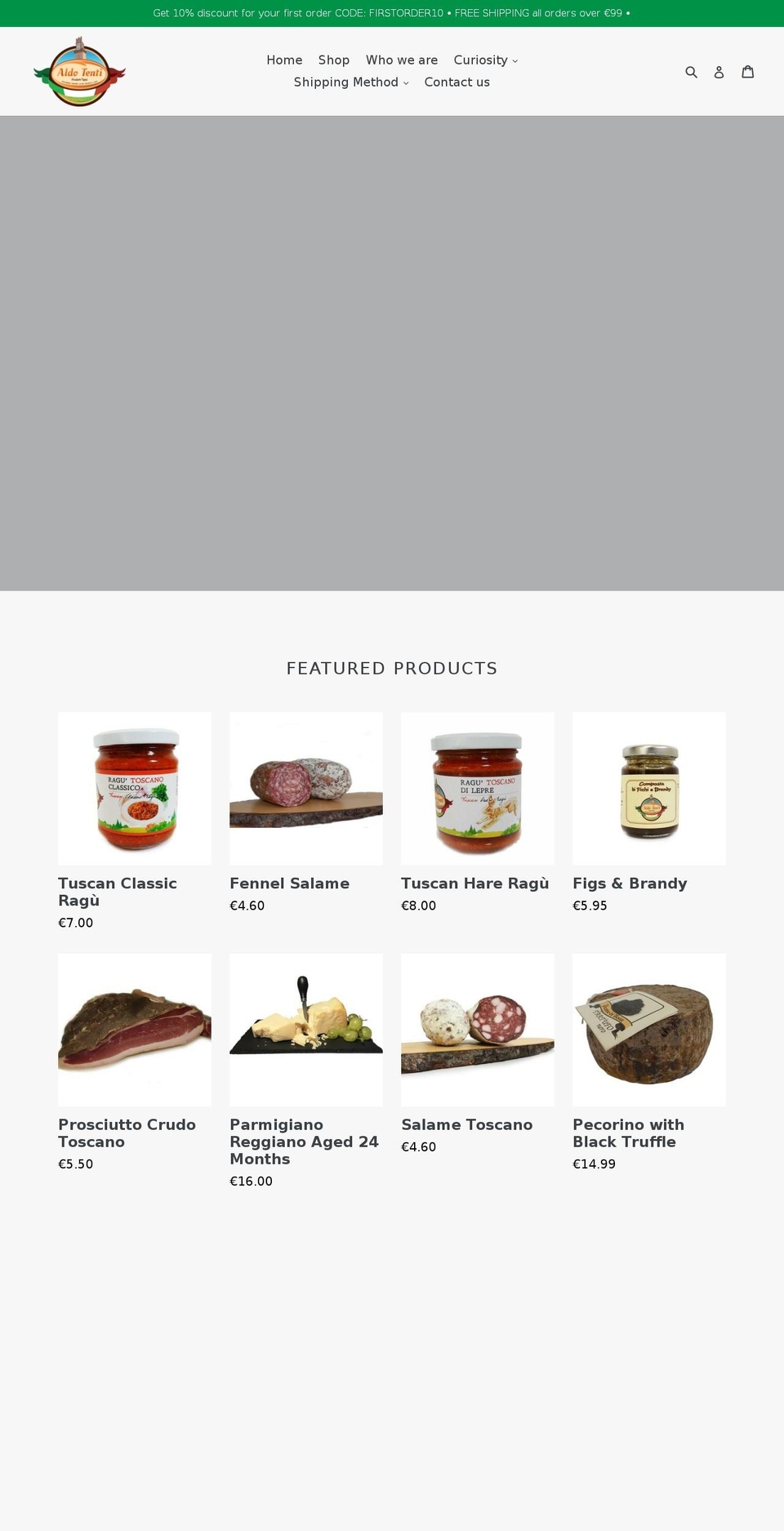 aldotenti.com — Shopify storefront screenshot