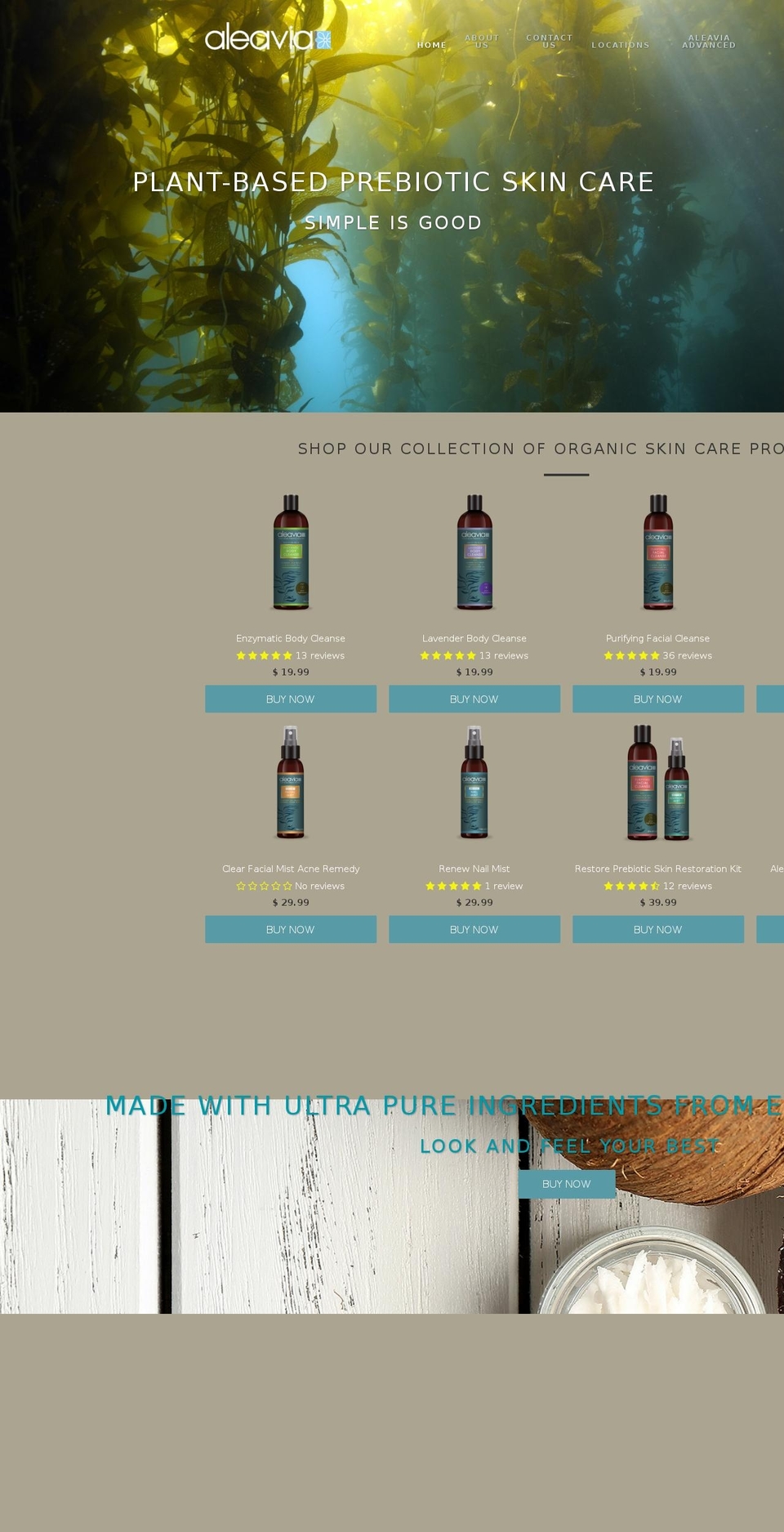 aleavia.com shopify website screenshot