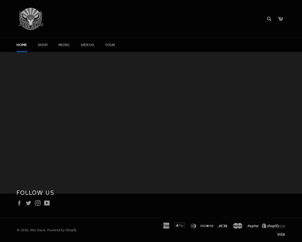 alecdaviscountry.com shopify website screenshot