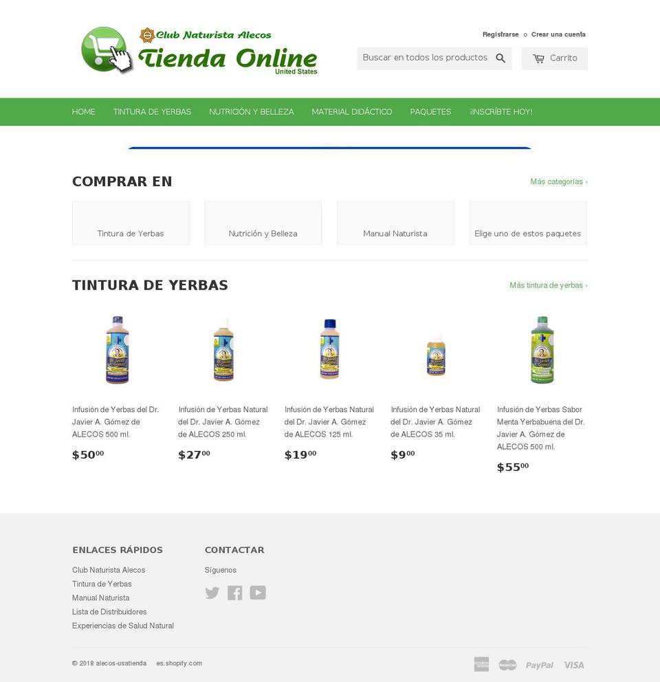 alecosusa.net shopify website screenshot