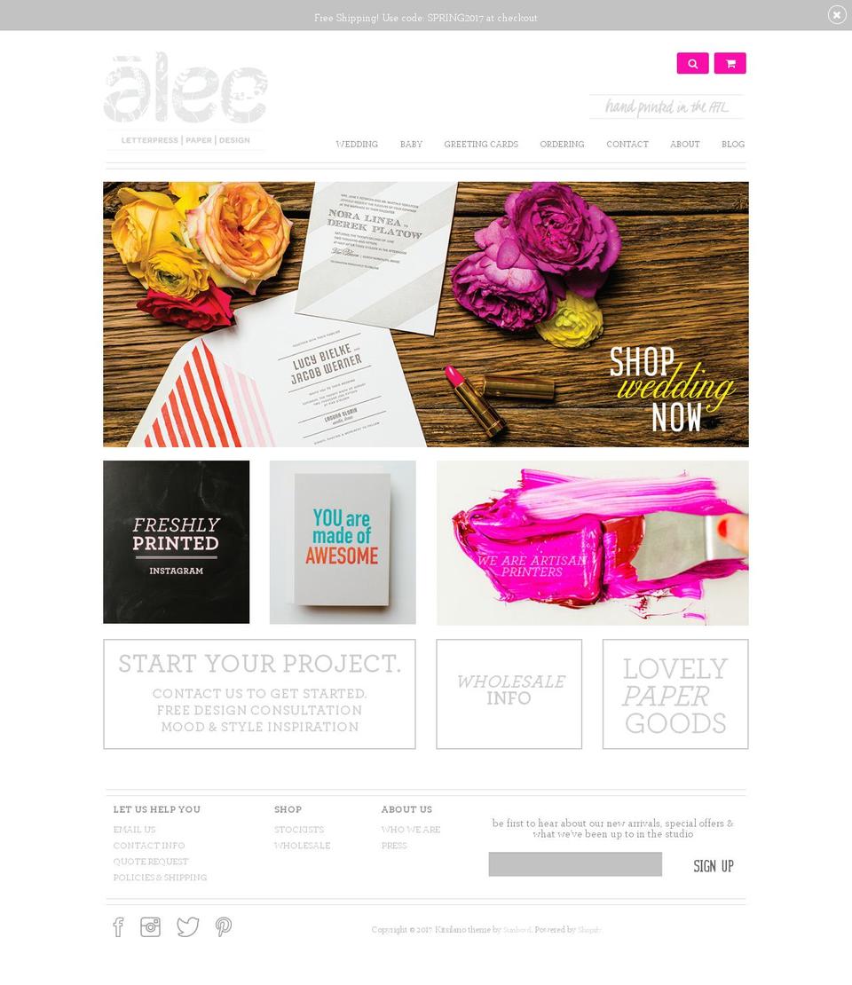 kitsilano  Active Shopify theme site example aleeandpress.com