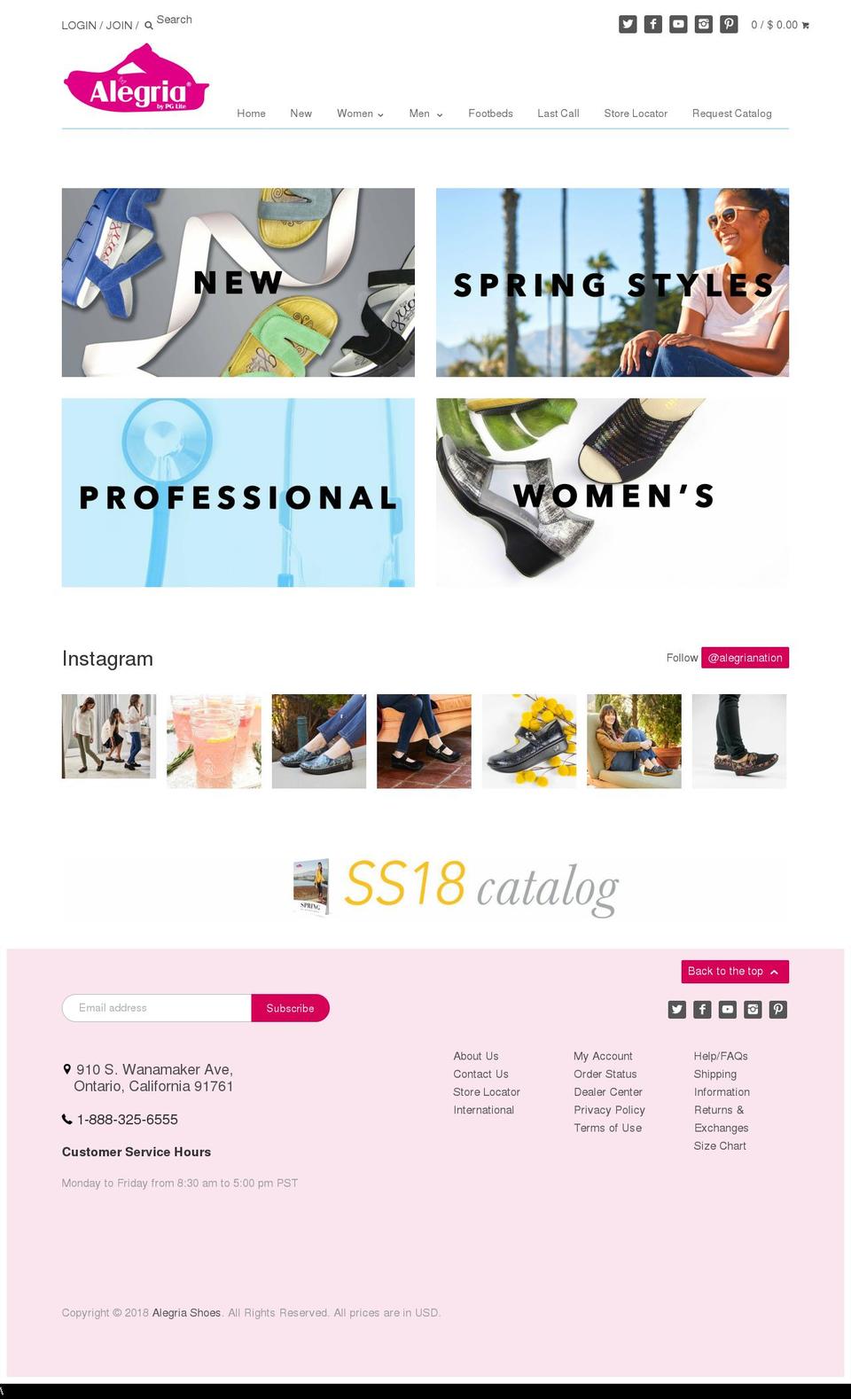 alegriafootwear.com — Shopify storefront screenshot