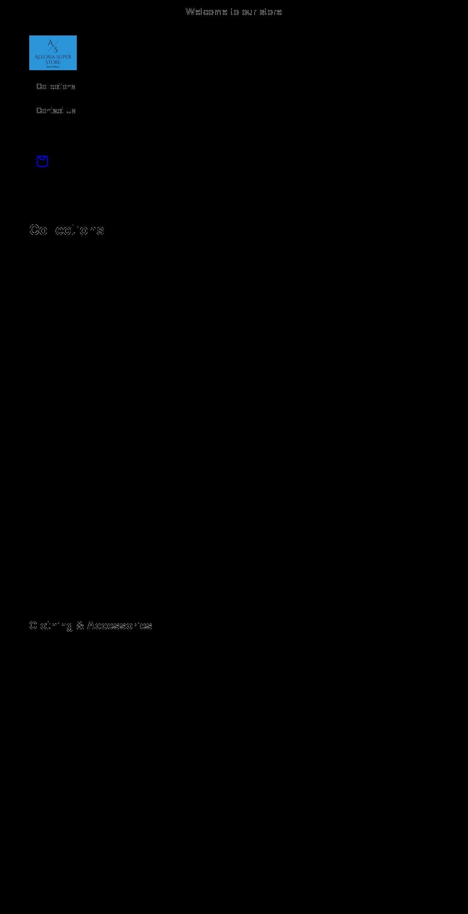 alegriasuperstore.com shopify website screenshot