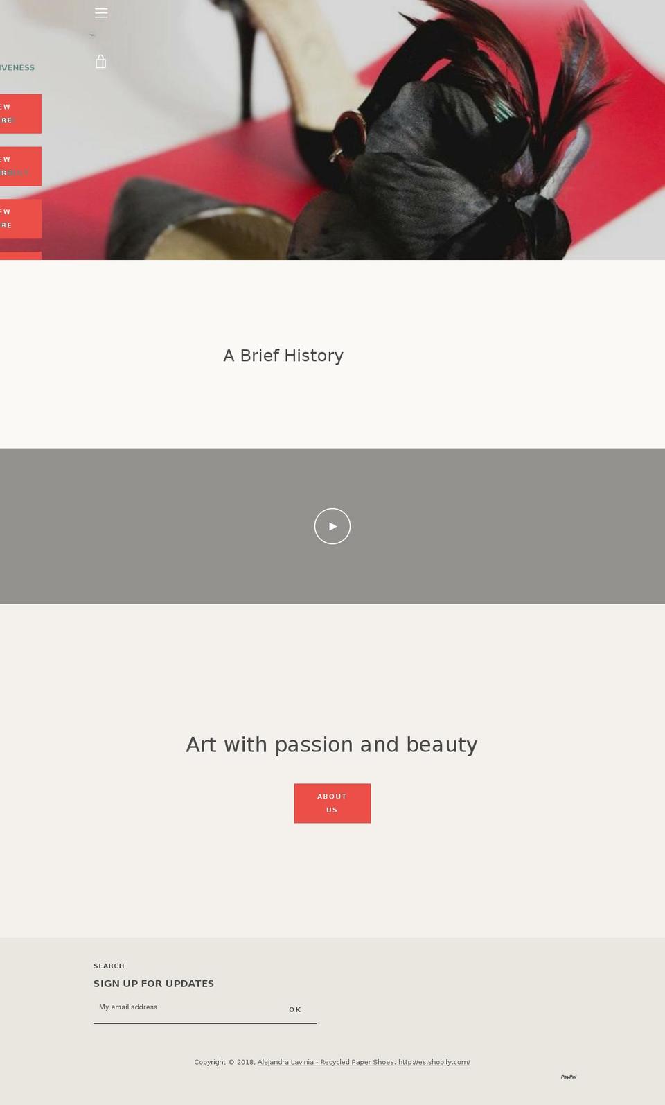 alejandralavinia.com — Shopify storefront screenshot