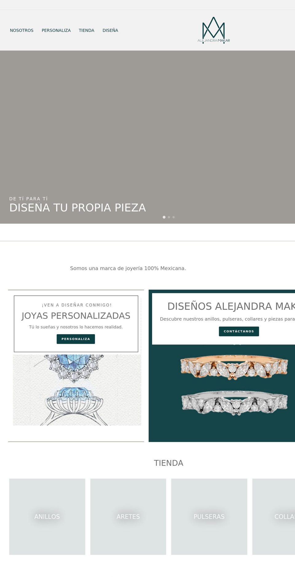 alejandramakar.com shopify website screenshot