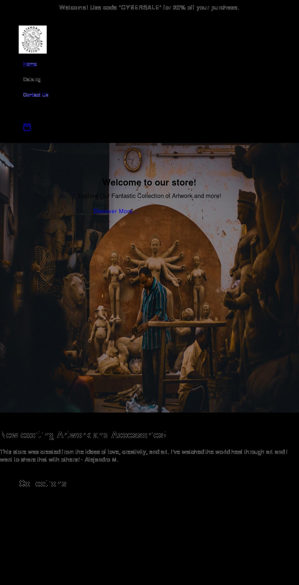 alejandrosartcollective.com shopify website screenshot