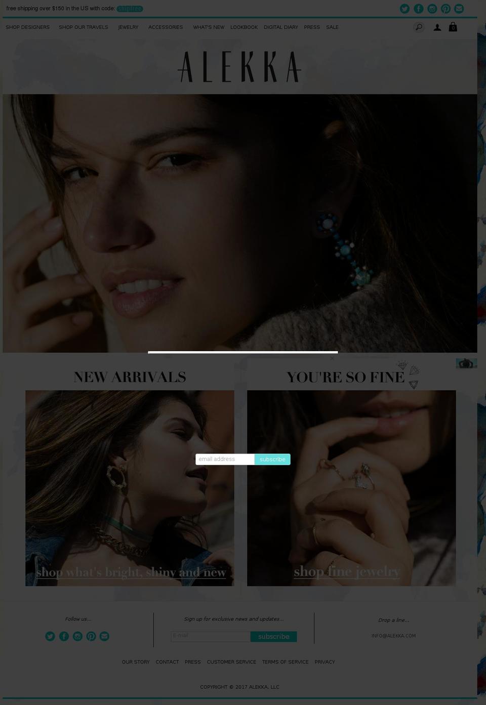 alekka.com shopify website screenshot