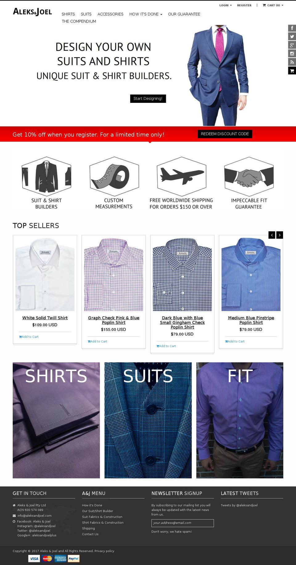 aleksandjoel.com shopify website screenshot
