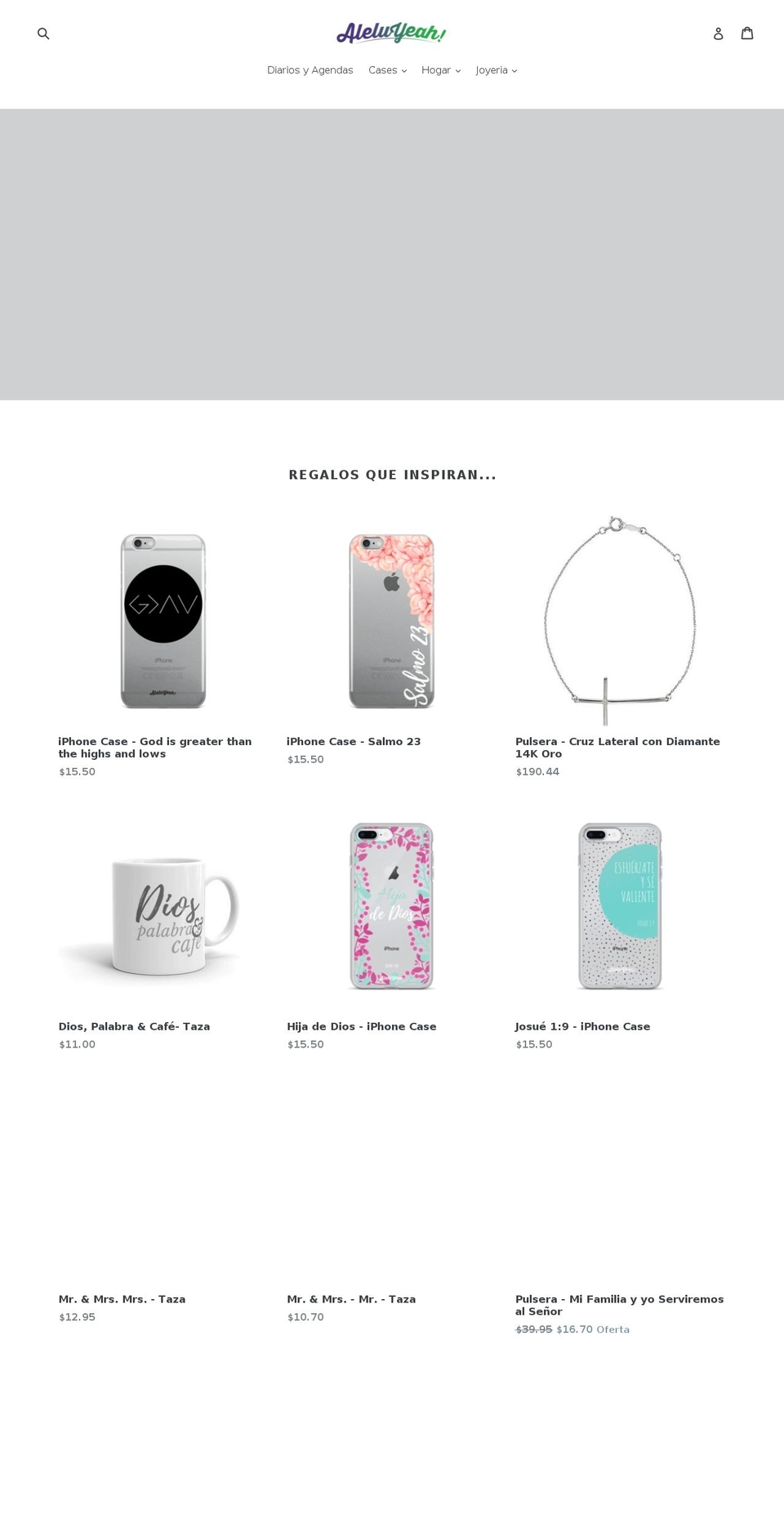 aleluyeah.com — Shopify storefront screenshot