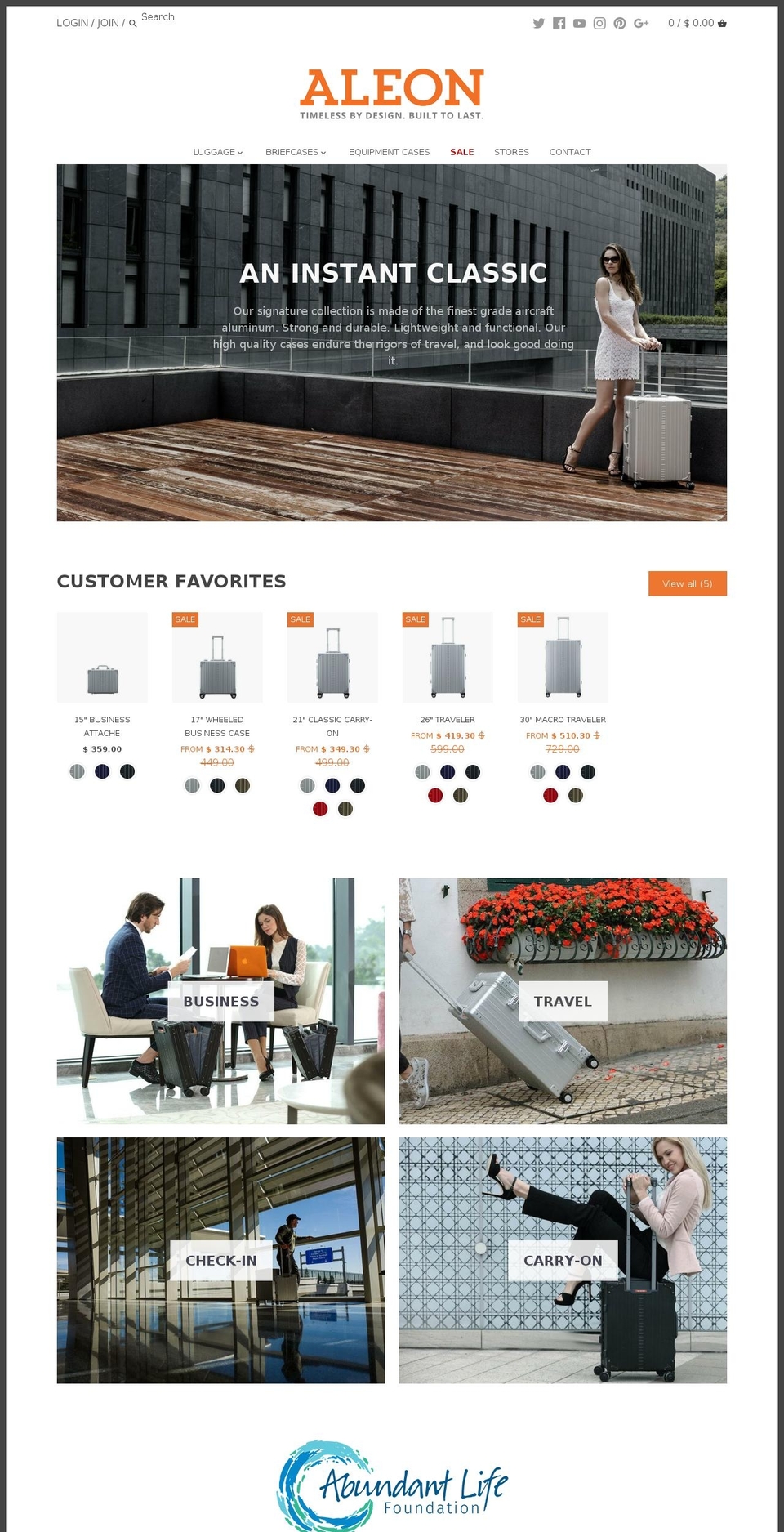 aleoninc.com — Shopify storefront screenshot