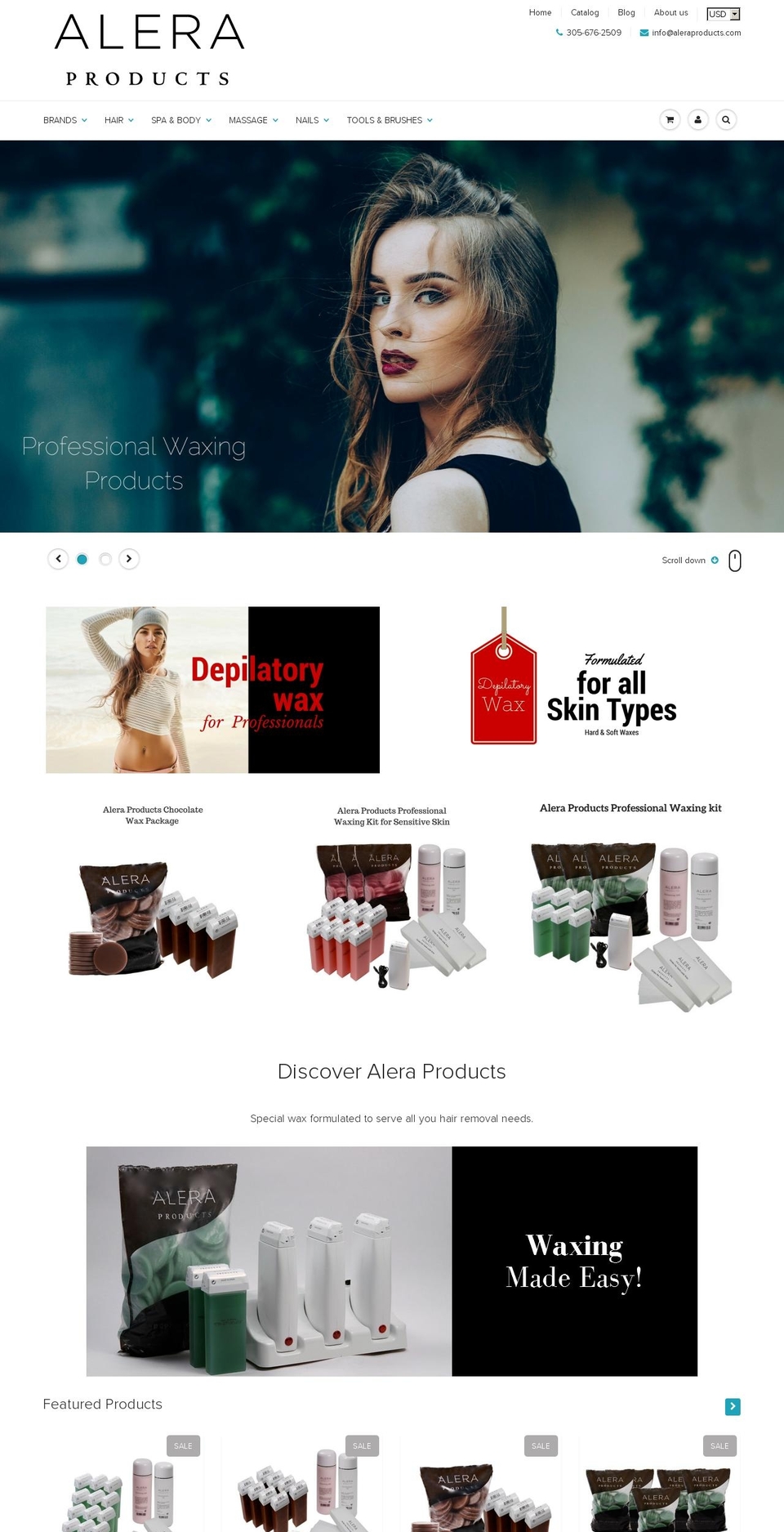 aleraproducts.com shopify website screenshot