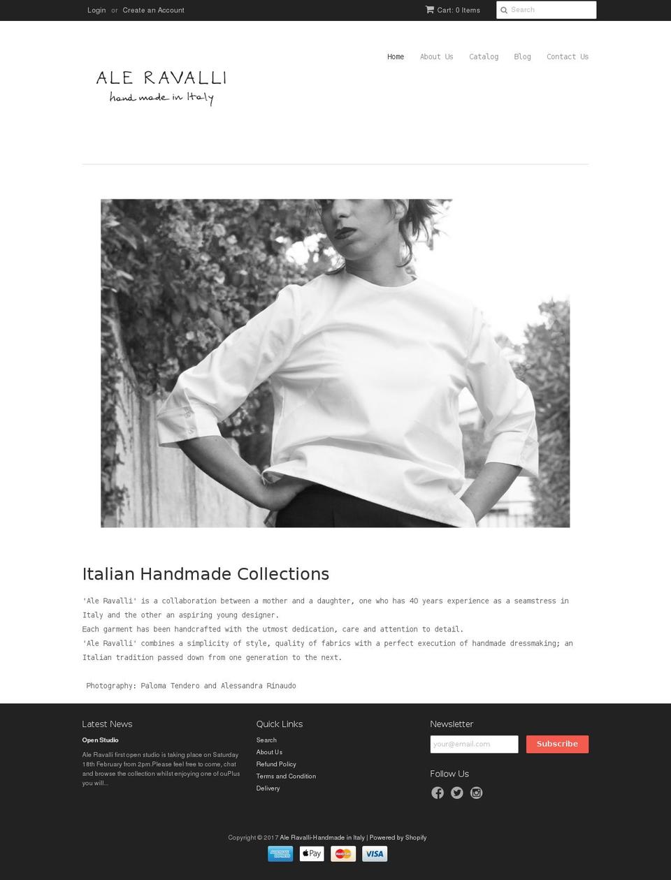 aleravalli.com shopify website screenshot