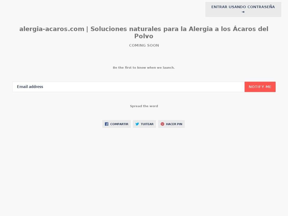alergia-acaros.com — Shopify storefront screenshot