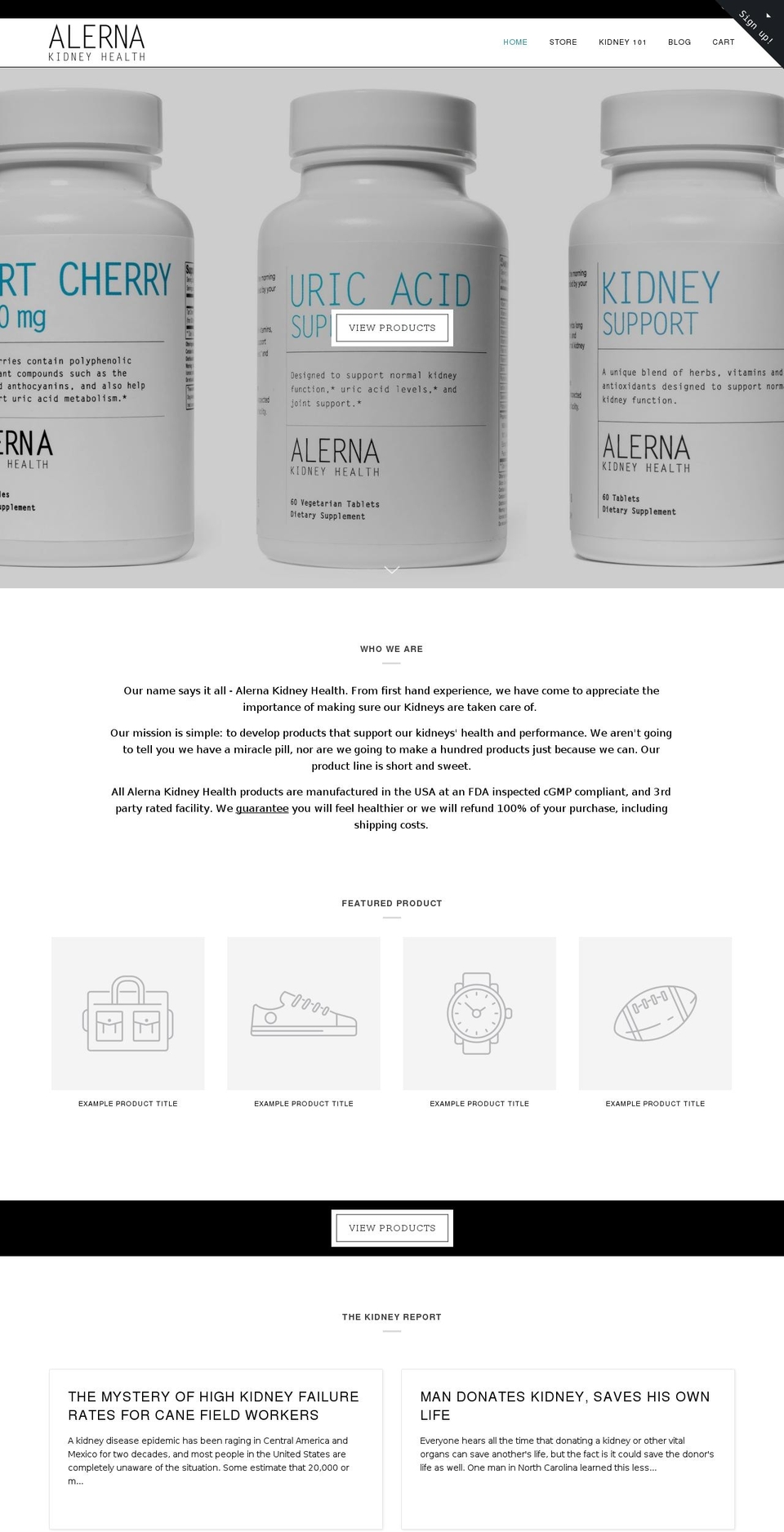alernakidneyhealth.com shopify website screenshot
