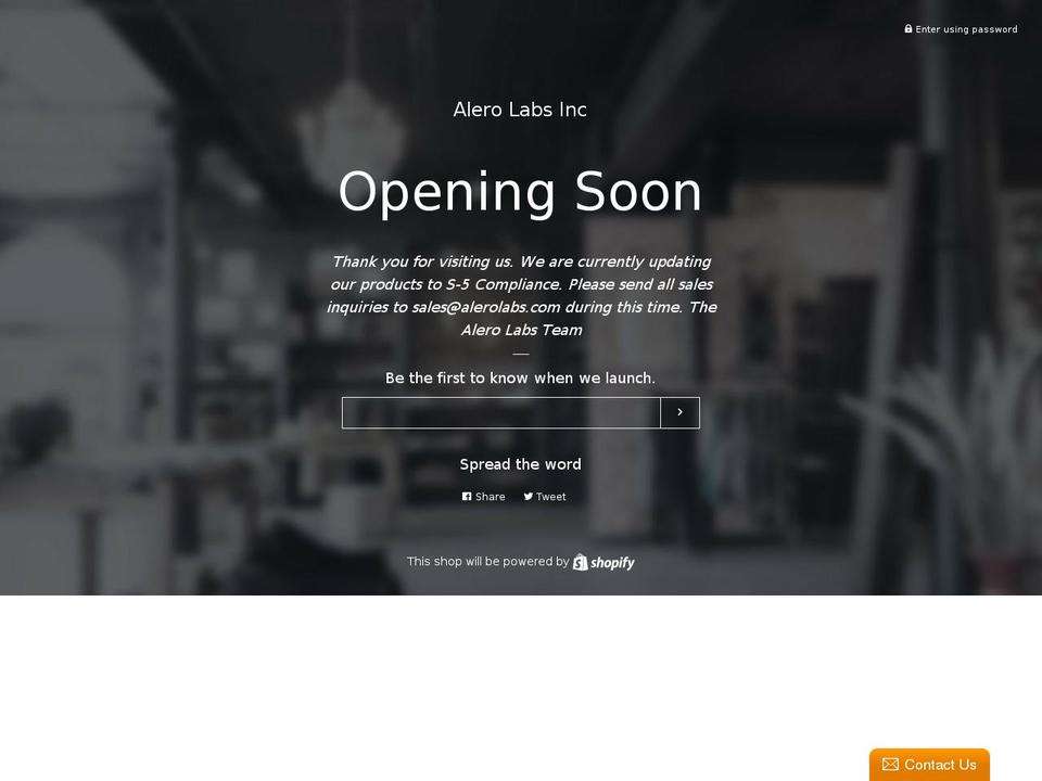 alerolabs.com shopify website screenshot