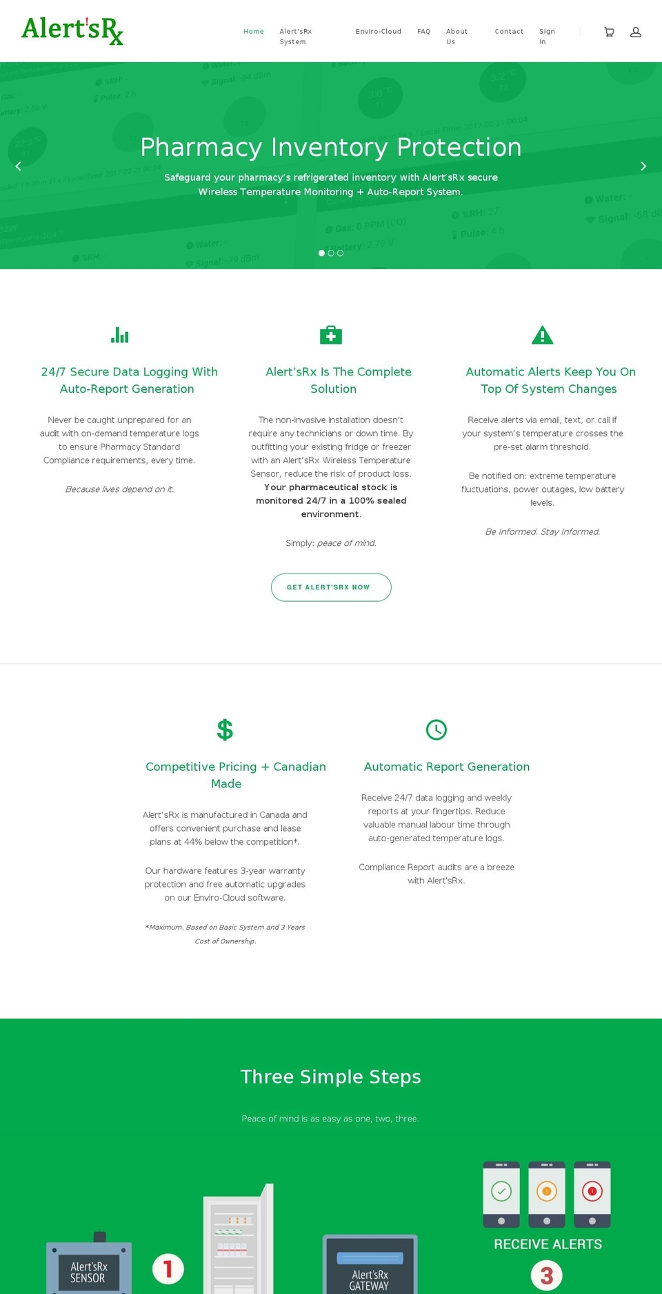 alertsrx.com — Shopify storefront screenshot