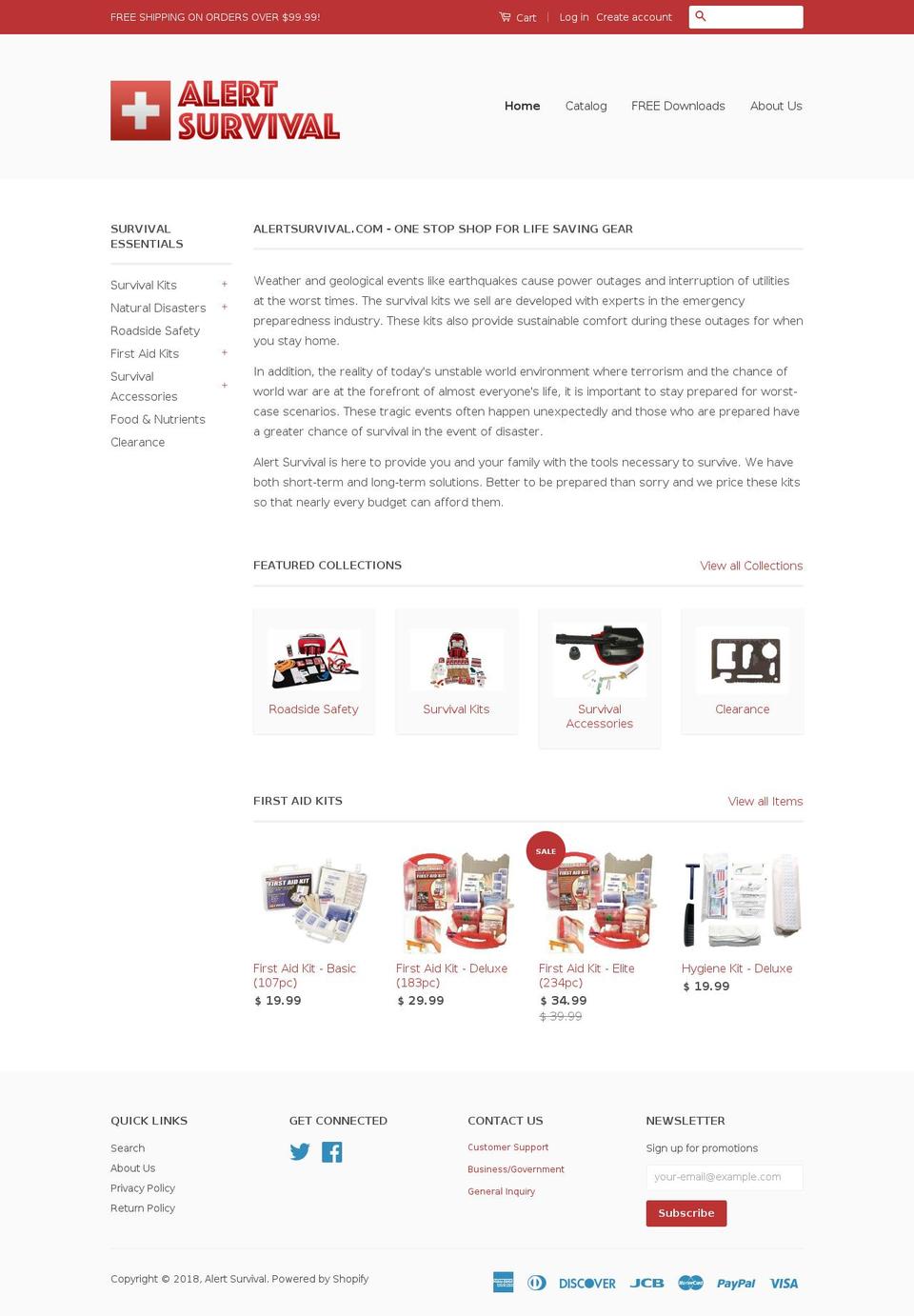 alertsurvival.com — Shopify storefront screenshot