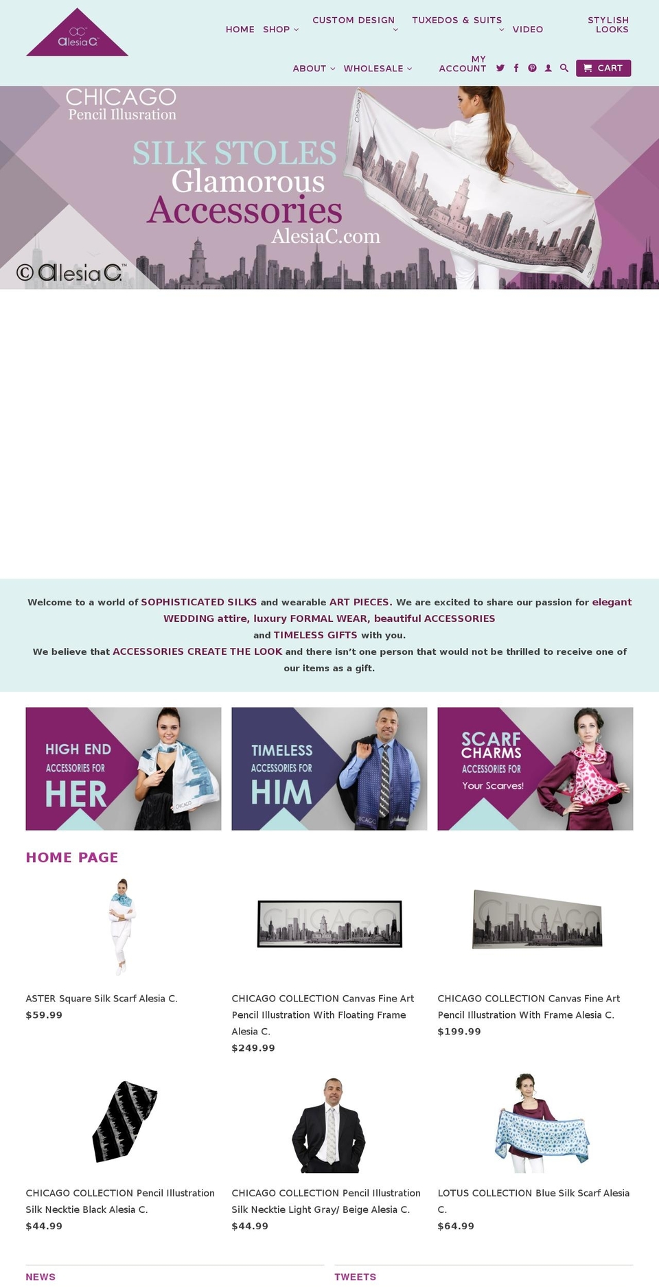 alesiac.com shopify website screenshot