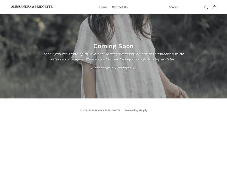 alessandraetbridgette.com — Shopify storefront screenshot