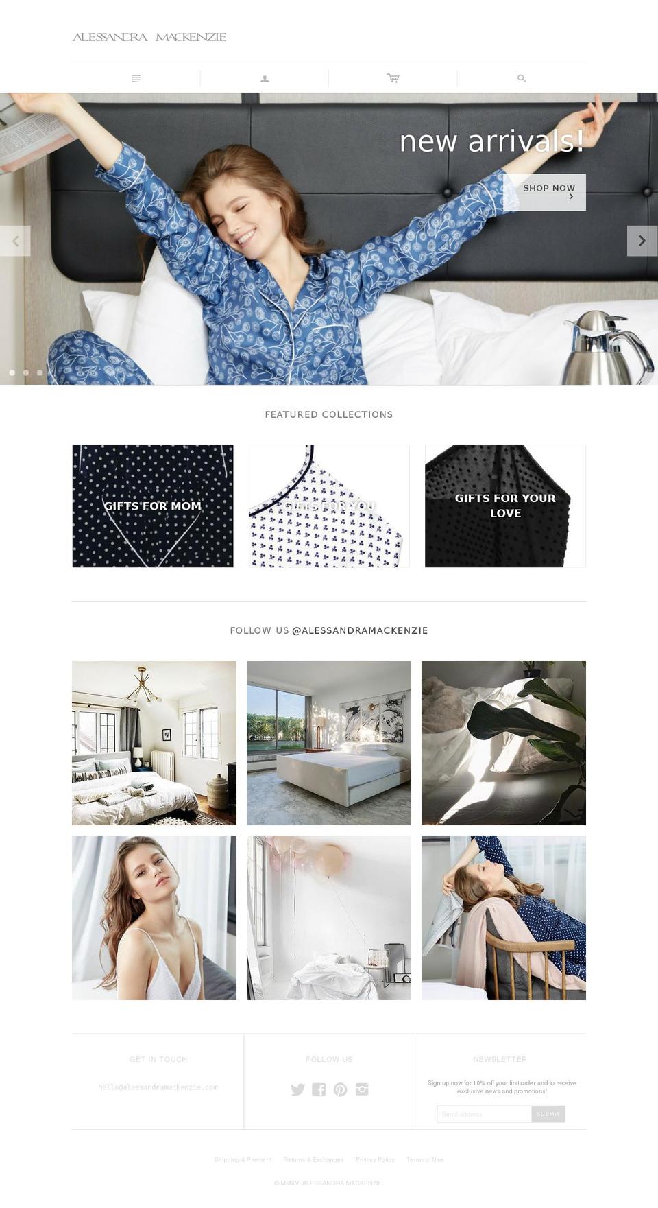 alessandramackenzie.com shopify website screenshot