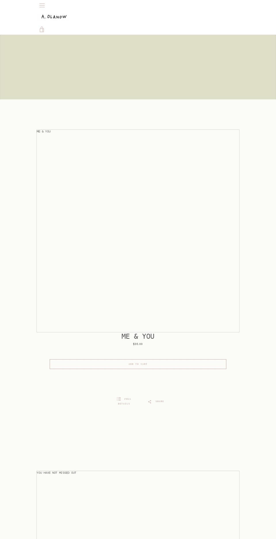 alessandraolanow.shop shopify website screenshot
