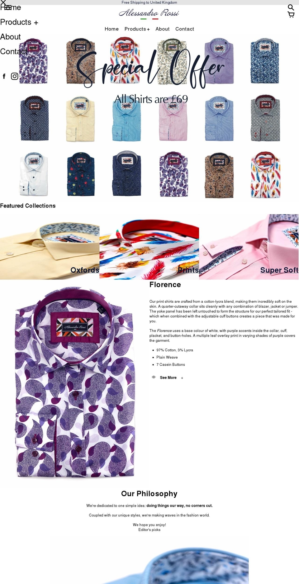alessandro-rossi.com shopify website screenshot