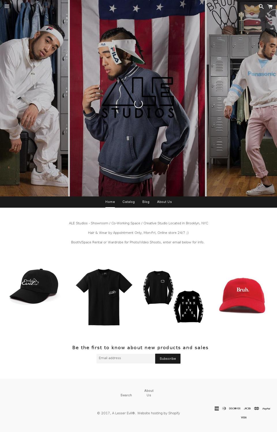 alesserevil.com shopify website screenshot