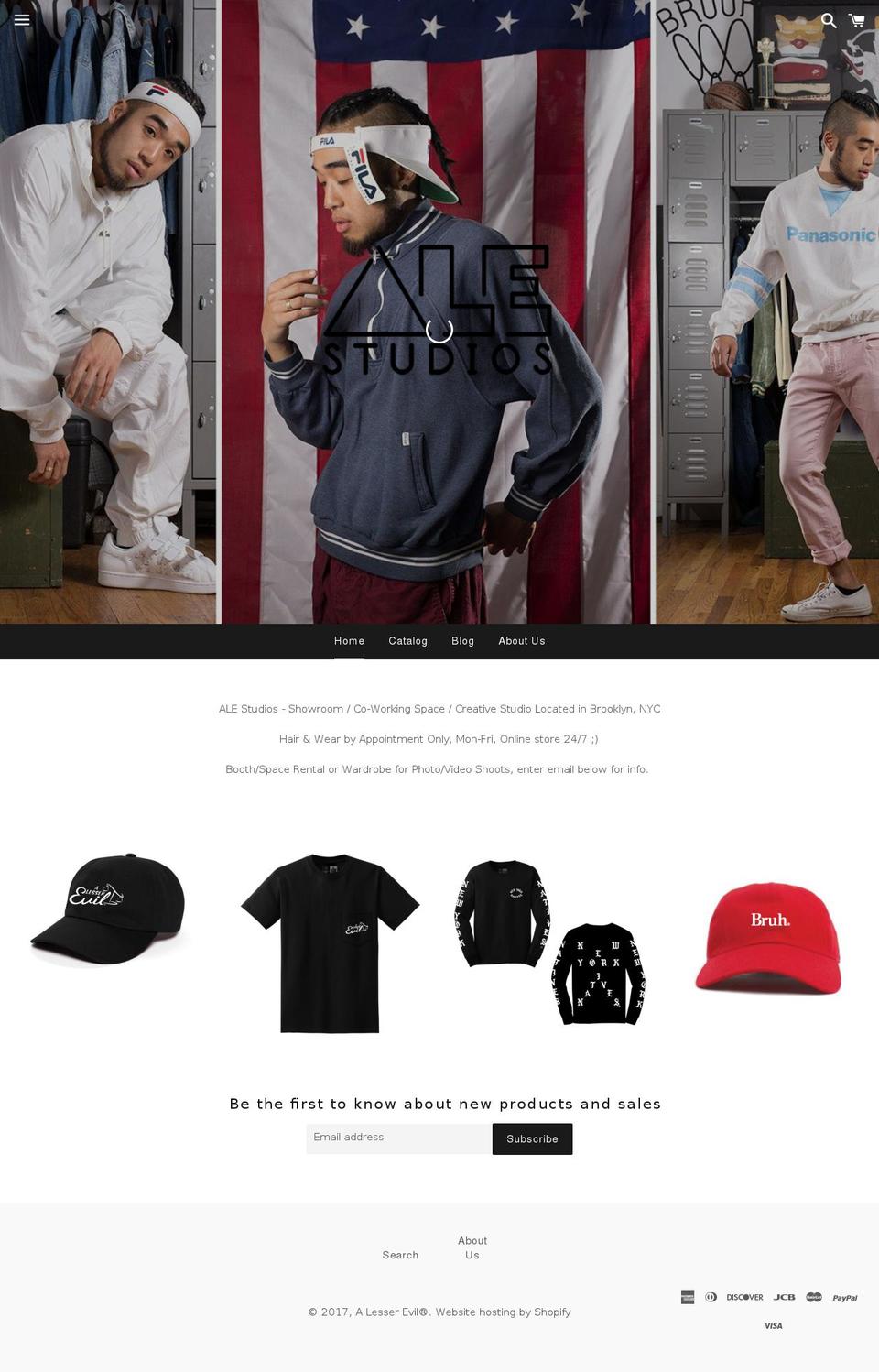 alestudios.us shopify website screenshot