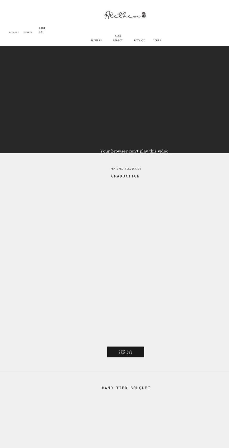 aletheaflowers.com — Shopify storefront screenshot