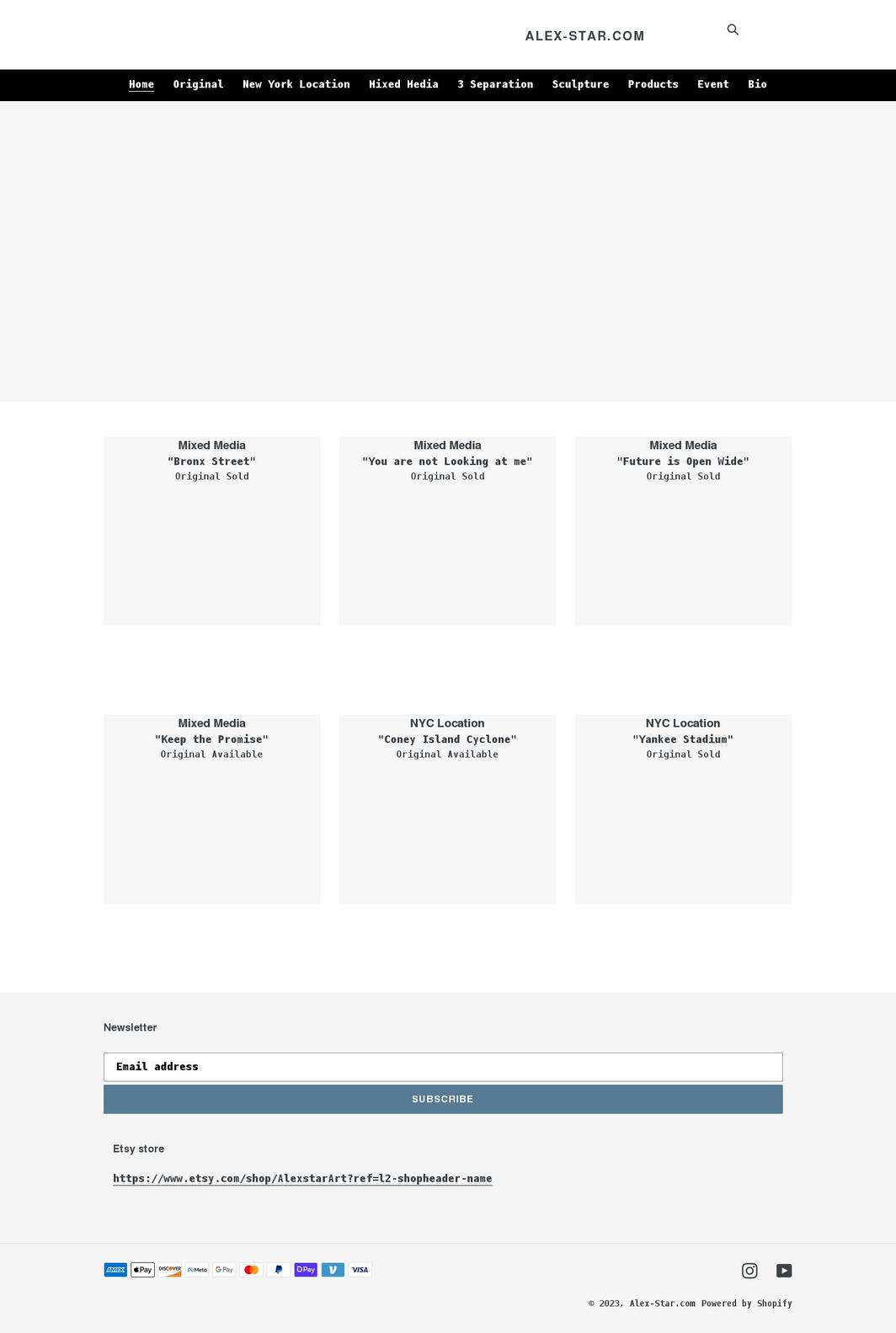alex-star.com shopify website screenshot