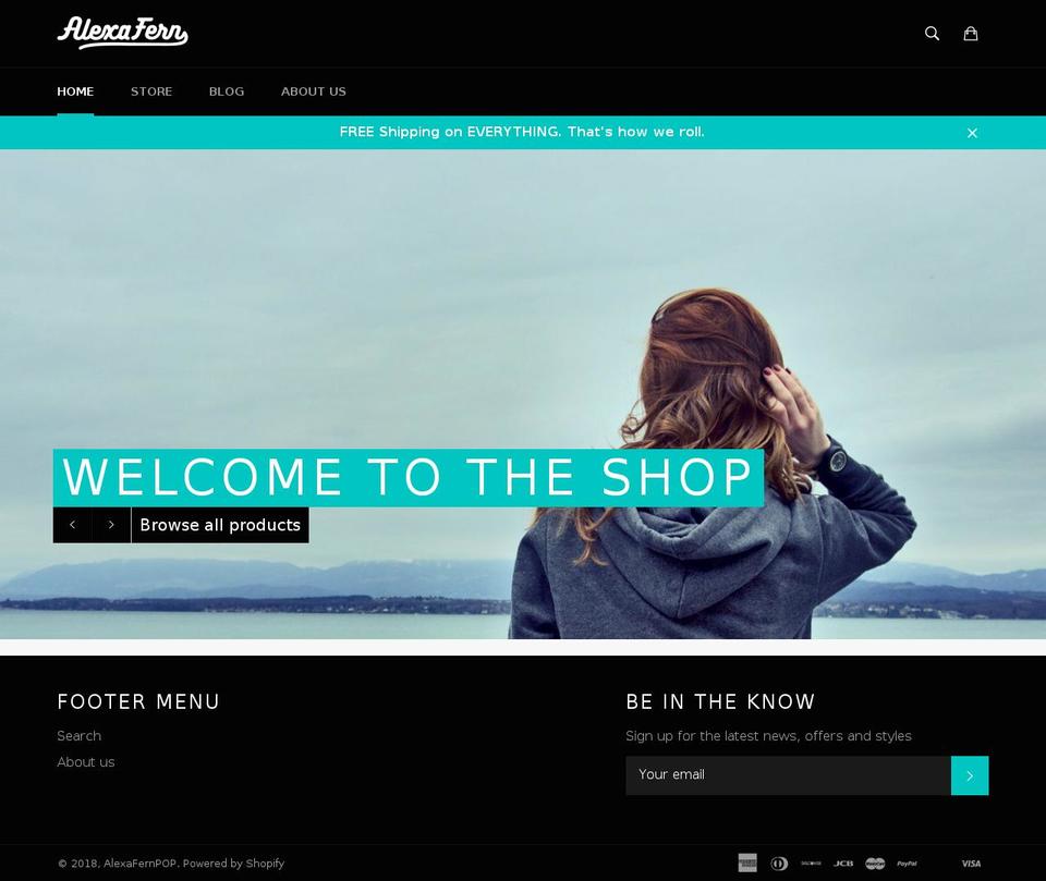 alexafern.com — Shopify storefront screenshot