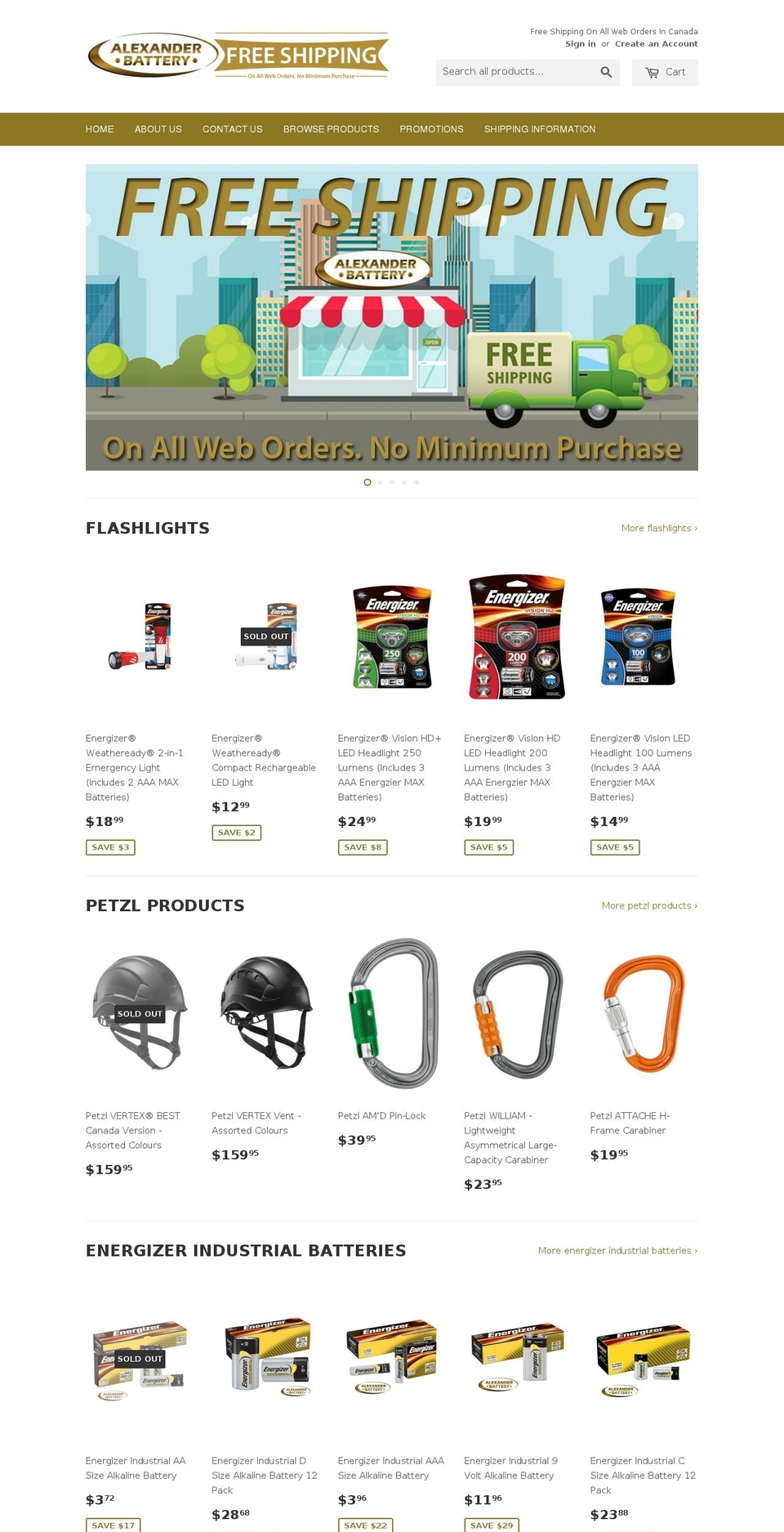 alexanderbattery.com shopify website screenshot