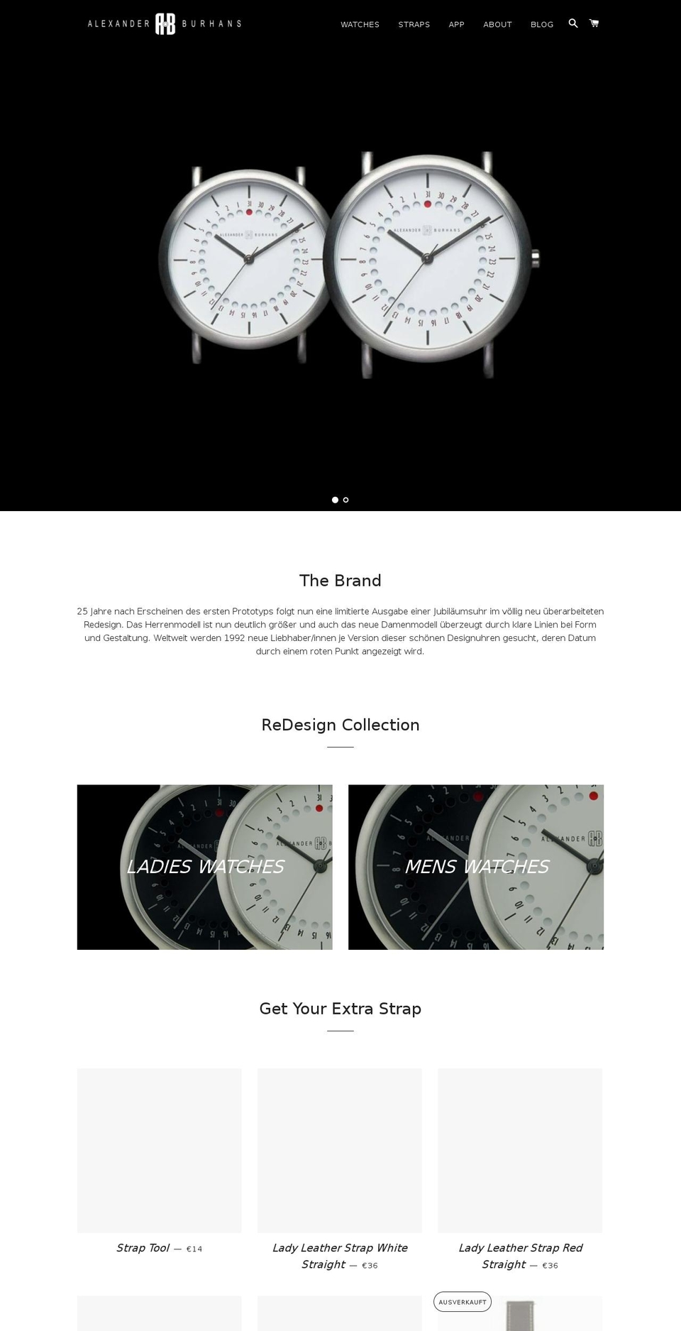 alexanderburhans.com shopify website screenshot