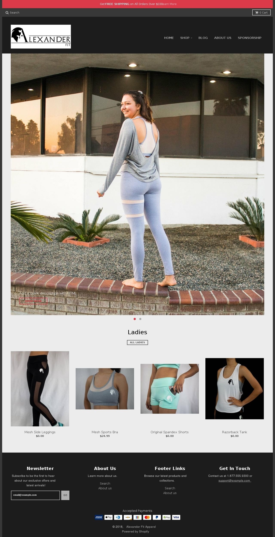 alexanderfitapparel.com shopify website screenshot
