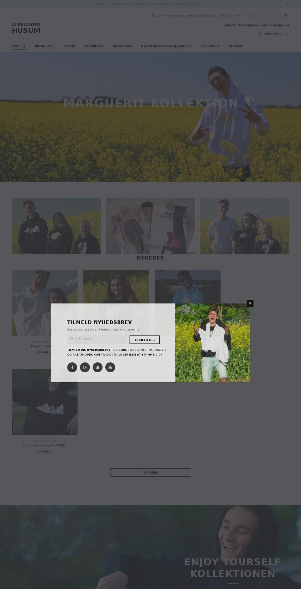 alexanderhusum.dk shopify website screenshot