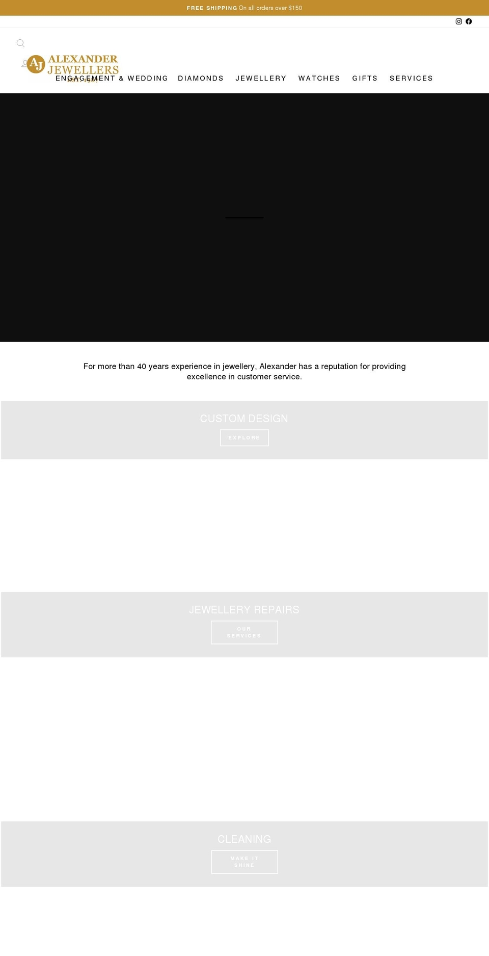 alexanderjewellers.com.au shopify website screenshot